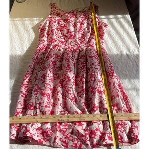 Gianni Bini Dress Womens Small Red Floral Silk Blend Fit & Flare Knee Length